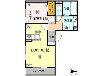 ラルゴ スターダスト(1LDK/3階)の間取り写真