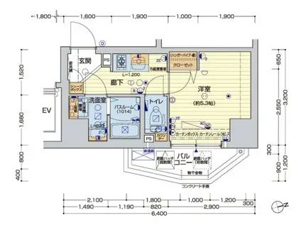 レオンコンフォート池田山(1K/3階)の間取り写真