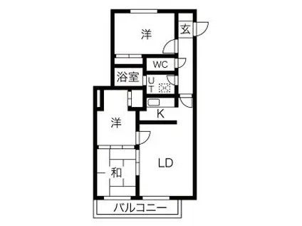 レジデンス月寒(3LDK/1階)の間取り写真