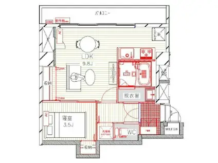 両国プレイス(1LDK/3階)の間取り写真