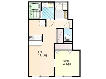 SUSTAINABLEIII(1LDK/1階)の間取り写真