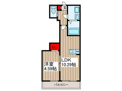 サイプレスの森III(1LDK/2階)の間取り写真