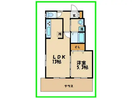 メゾンアムール(1LDK/1階)の間取り写真