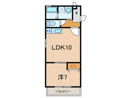 エンゼルハウス(1LDK/2階)の間取り写真