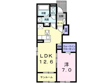 ラ コナミ(1LDK/1階)の間取り写真
