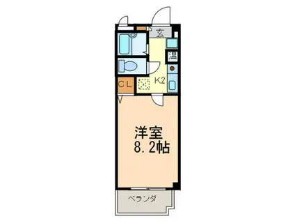 ベルハイツ(1K/1階)の間取り写真