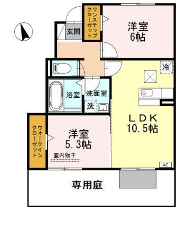 ハルトリーゲル・アネックス(2LDK/1階)の間取り写真