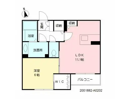 グランド神宮ヒルズ(1LDK/2階)の間取り写真