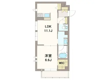 リーヴ伍番館(1LDK/2階)の間取り写真