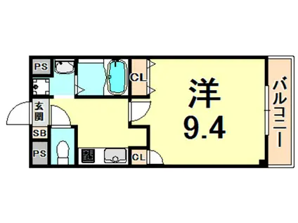 アメニティヒルズII(1K/2階)の間取り写真