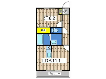 フローラ V(1LDK/2階)の間取り写真