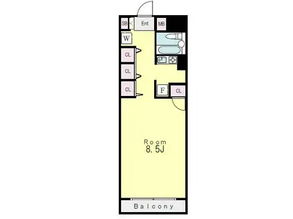 HILL DENEN(ワンルーム/2階)の間取り写真
