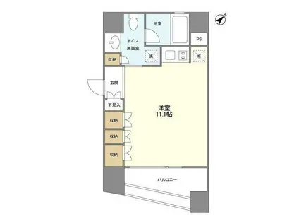 プラティーク新宿ウエスト(ワンルーム/6階)の間取り写真