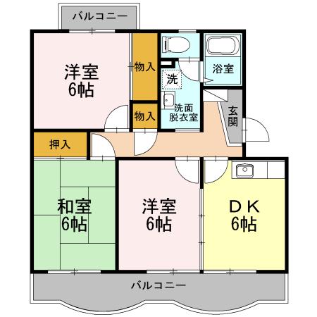 メゾンラフィネ(3DK/2階)の間取り写真