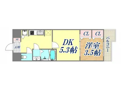 LAV神戸三宮(2K/12階)の間取り写真