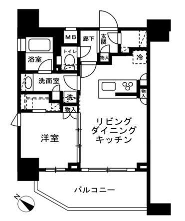シティインデックス神田(1LDK/7階)の間取り写真