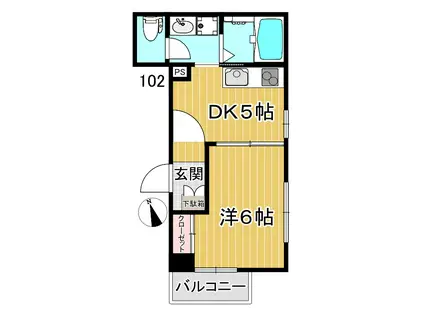 アロン・ド池尻(1DK/1階)の間取り写真