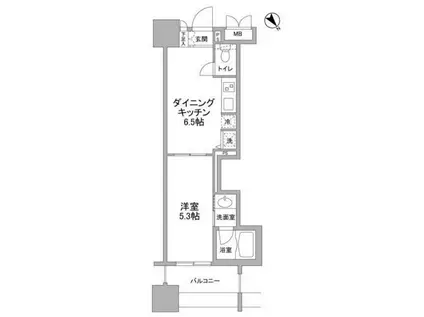 パークフラッツ横濱公園(ワンルーム/5階)の間取り写真