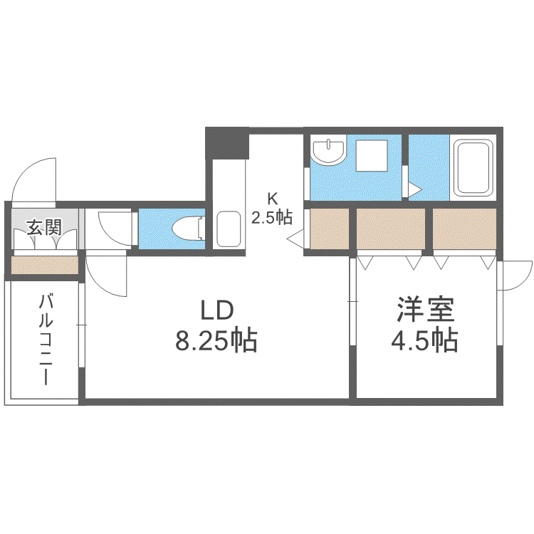 地下鉄東豊線 福住駅 バス乗車時間:15分 最寄りバス停で下車 徒歩1分 3階建 築22年(1LDK/2階)の間取り写真