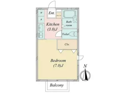 ハウス・フローラル(1K/1階)の間取り写真