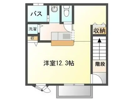 ヴィレッジゆたかIV(ワンルーム/2階)の間取り写真