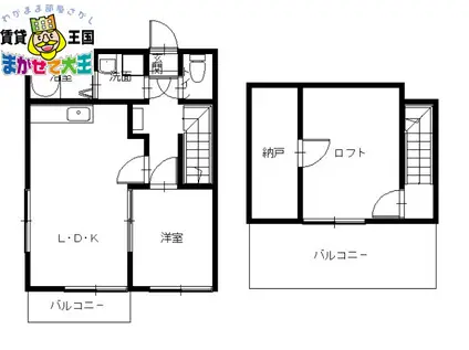 パセオ片淵(1SLDK/2階)の間取り写真