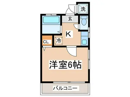 アースパックス1号棟(1K/2階)の間取り写真