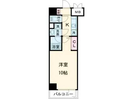 ERFOLG RIVERIA(1K/10階)の間取り写真