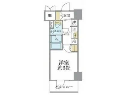 レスピール川崎(1K/9階)の間取り写真