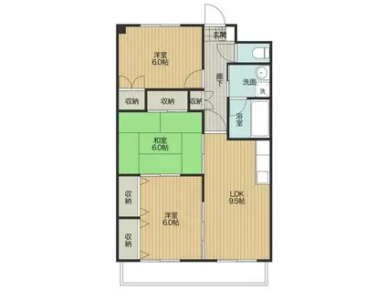 ソレイユ南本町(3LDK/3階)の間取り写真