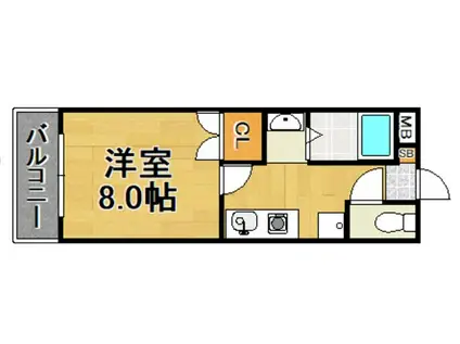 パワーズマンション南福岡(1K/3階)の間取り写真