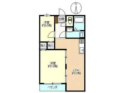 ロイヤルハイツ新田(2LDK/1階)の間取り写真