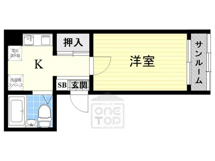 エムズクレールイースト(1K/4階)の間取り写真
