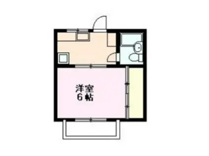 ヴィラベルデュール(1K/2階)の間取り写真