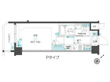 フェニックス練馬桜台(1K/2階)の間取り写真