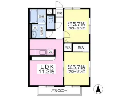 セトル桜木(2LDK/1階)の間取り写真