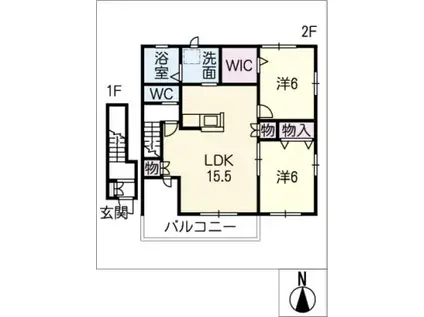 へーベルエスト平田(2LDK/2階)の間取り写真