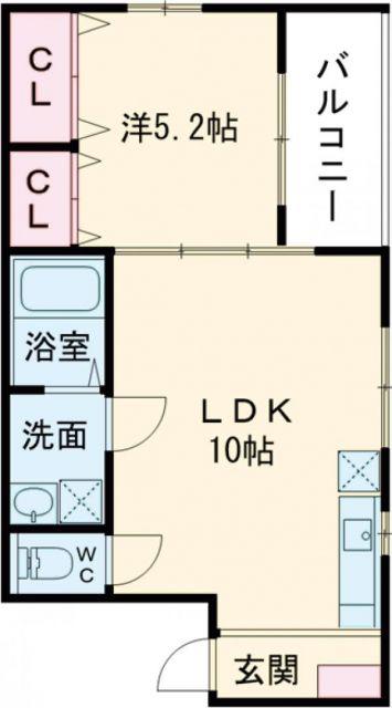 アルファーステイ T・H(1LDK/2階)の間取り写真