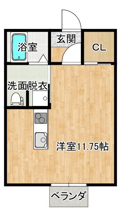 DWELL J(ワンルーム/1階)の間取り写真