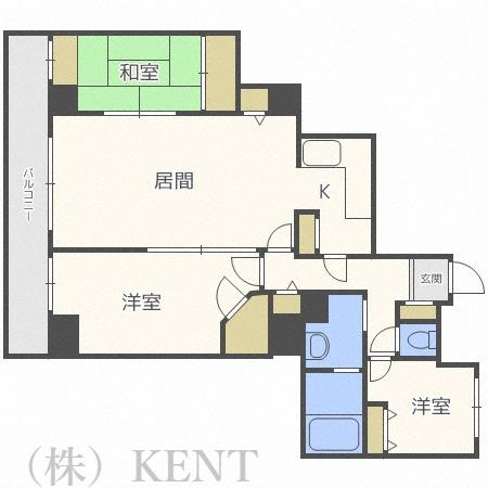 ヴェルビュタワー琴似(3LDK/29階)の間取り写真