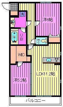 RASTポワール(2LDK/1階)の間取り写真