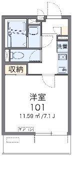 クレイノ ルメルシェ(1K/2階)の間取り写真