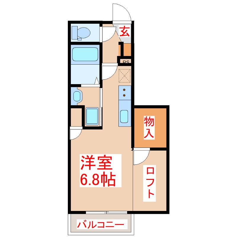 ENECIA(ワンルーム/1階)の間取り写真
