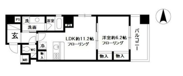 I-GATE(1LDK/3階)の間取り写真