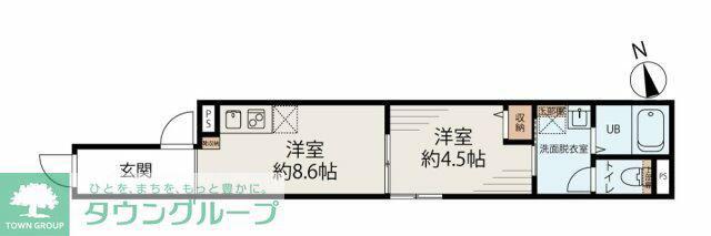 上野松が谷レジデンス(1LDK/5階)の間取り写真