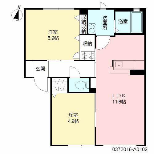 コンヴィラージュ I棟(2LDK/1階)の間取り写真