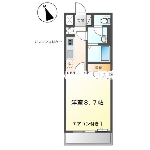 サウスコート・プランドール16(1K/2階)の間取り写真
