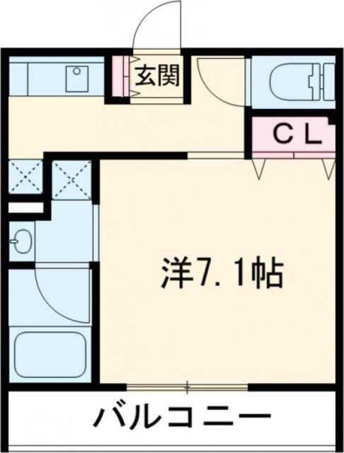 ステディ八戸ノ里(1K/3階)の間取り写真