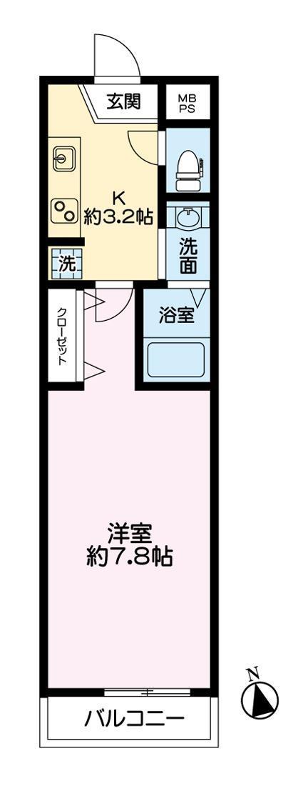 サンモール蕨(1K/3階)の間取り写真