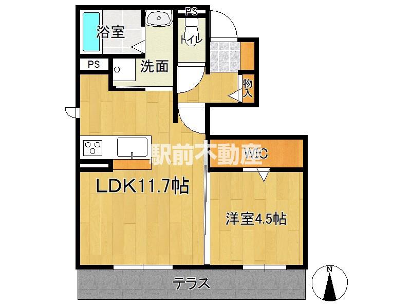 ROSETTA(1LDK/1階)の間取り写真